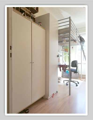 aménagement chambre lit haut