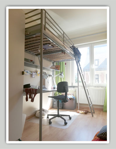 aménagement chambre lit haut